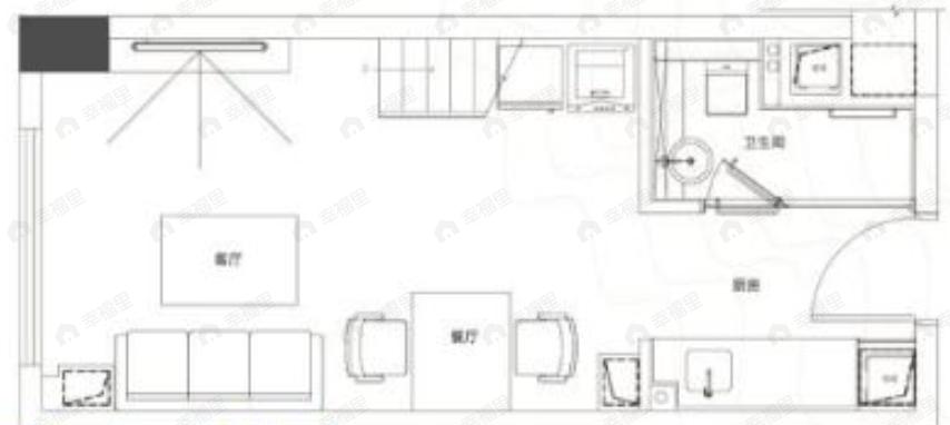 卓伯根19002室2厅1卫户型图