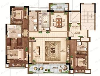 汀海壹品3室2厅3卫户型图