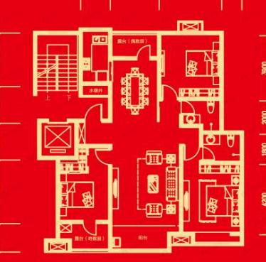 皓顺壹号院3室2厅2卫户型图