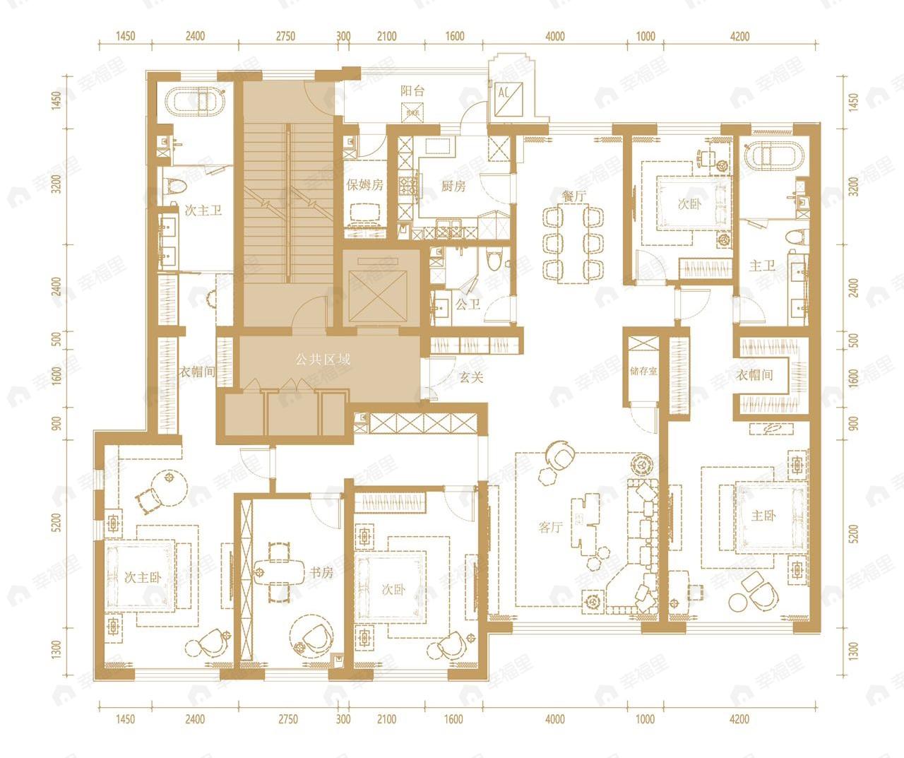 天润福熙大道5室2厅3卫户型图