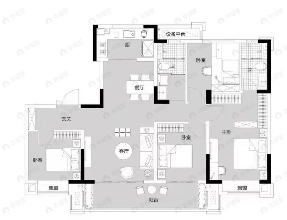 碧桂园观澜4室2厅2卫户型图