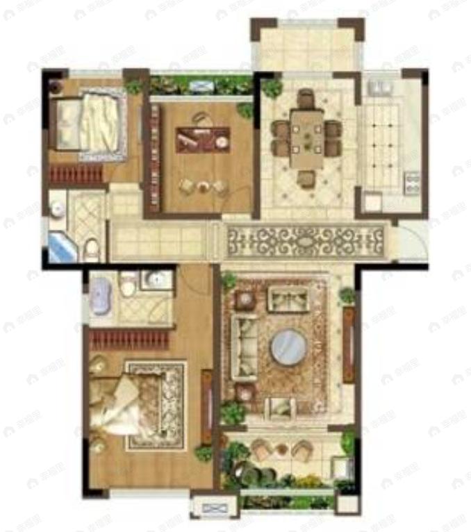 宝能睿城3室2厅2卫户型图