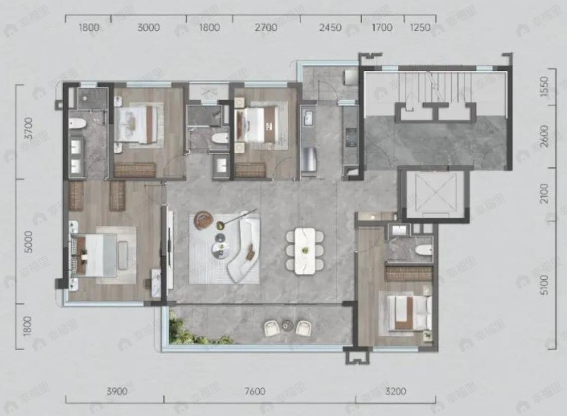 保利椿实九里和颂4室2厅3卫户型图