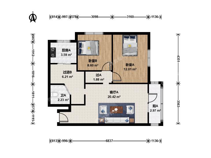 整租·燕化星城建德二里