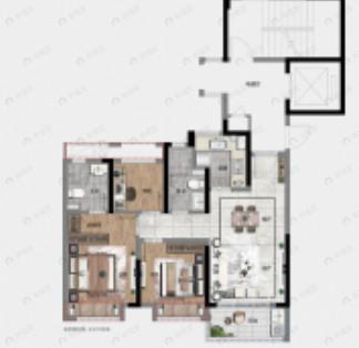 鹿城之光3室2厅2卫户型图