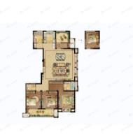 3室2厅3卫建面180平户型图