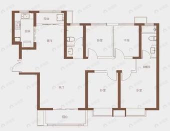 观园壹号4室2厅2卫户型图