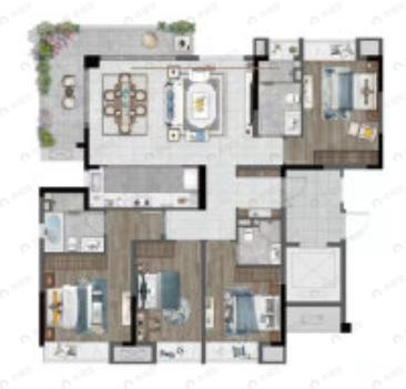 鸥鹏湾4室2厅3卫户型图