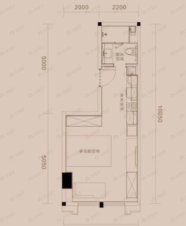 神仙树6号院1室1厅1卫户型图