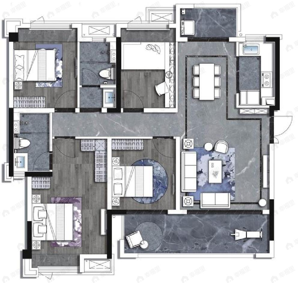 资阳紫悦府4室2厅2卫户型图