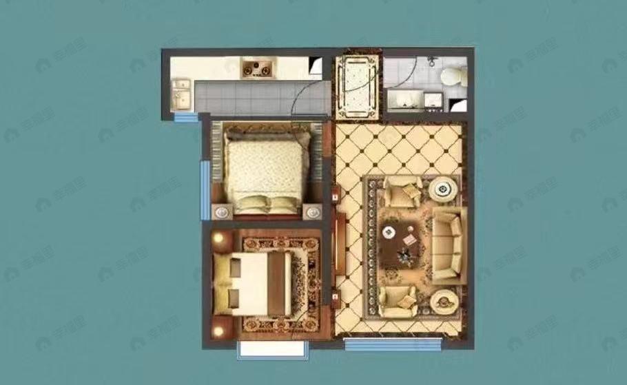 璀璨时代2室1厅1卫户型图