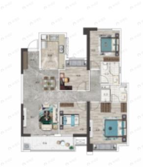 和顺府4室2厅2卫户型图