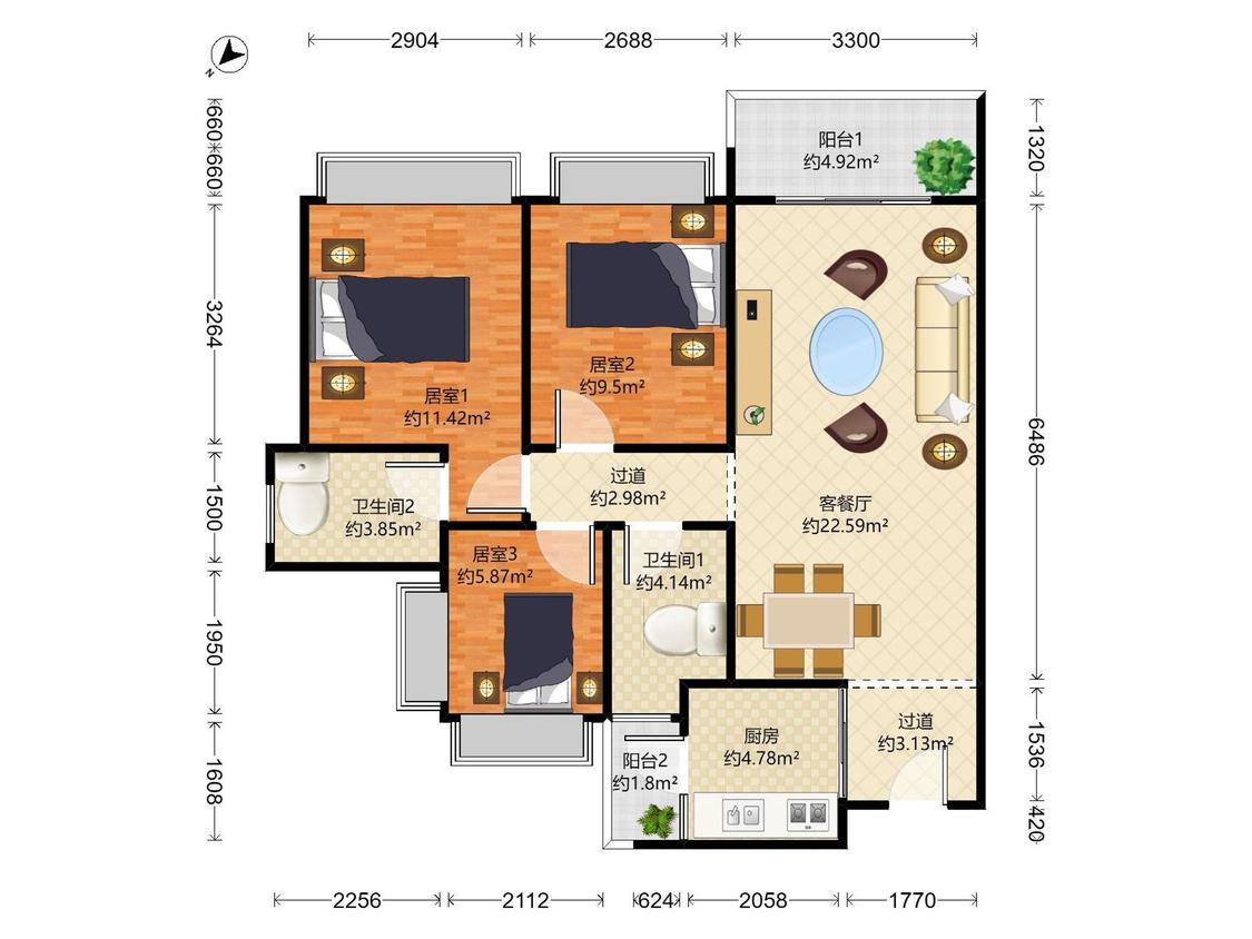 整租·龙光玖悦台