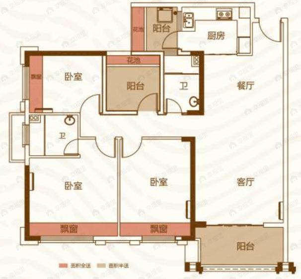超亮御景台4室2厅2卫户型图