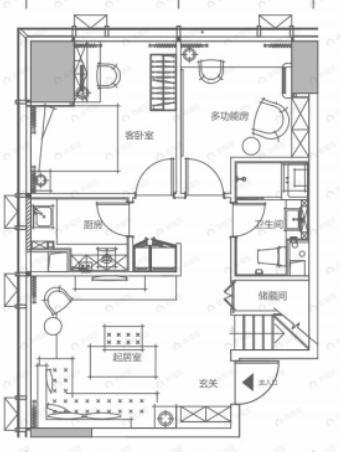 4室2厅2卫建面90平户型图