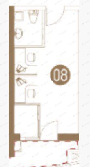 湘江颂1室1厅1卫户型图