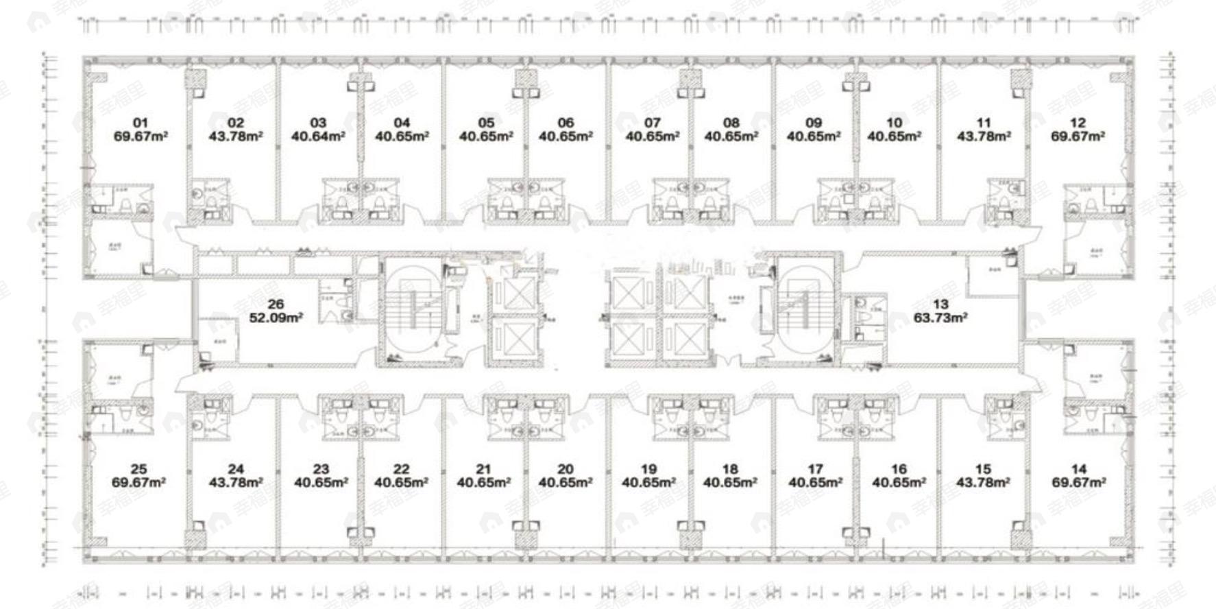 1室1厅1卫建面40平户型图