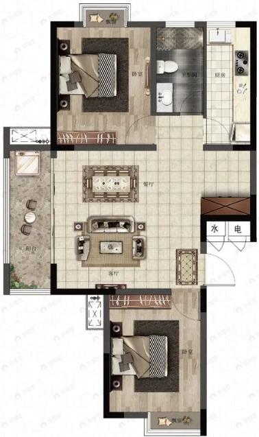 荣景苑2室2厅1卫户型图