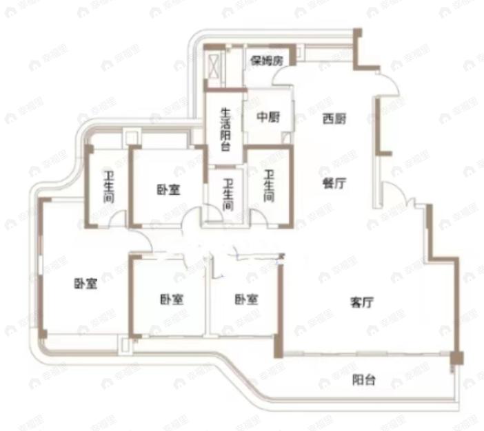 星悦北恒紫云4室2厅4卫户型图
