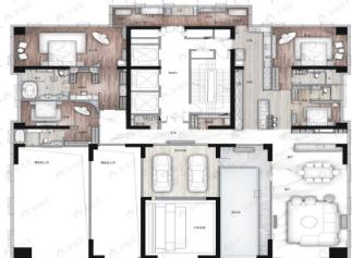 5室3厅6卫建面552平南户型图