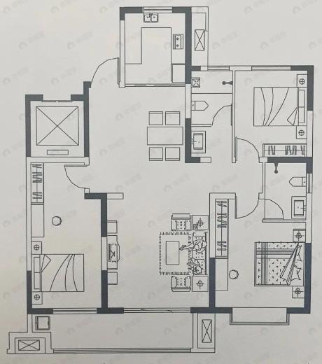 3室2厅2卫建面143平户型图