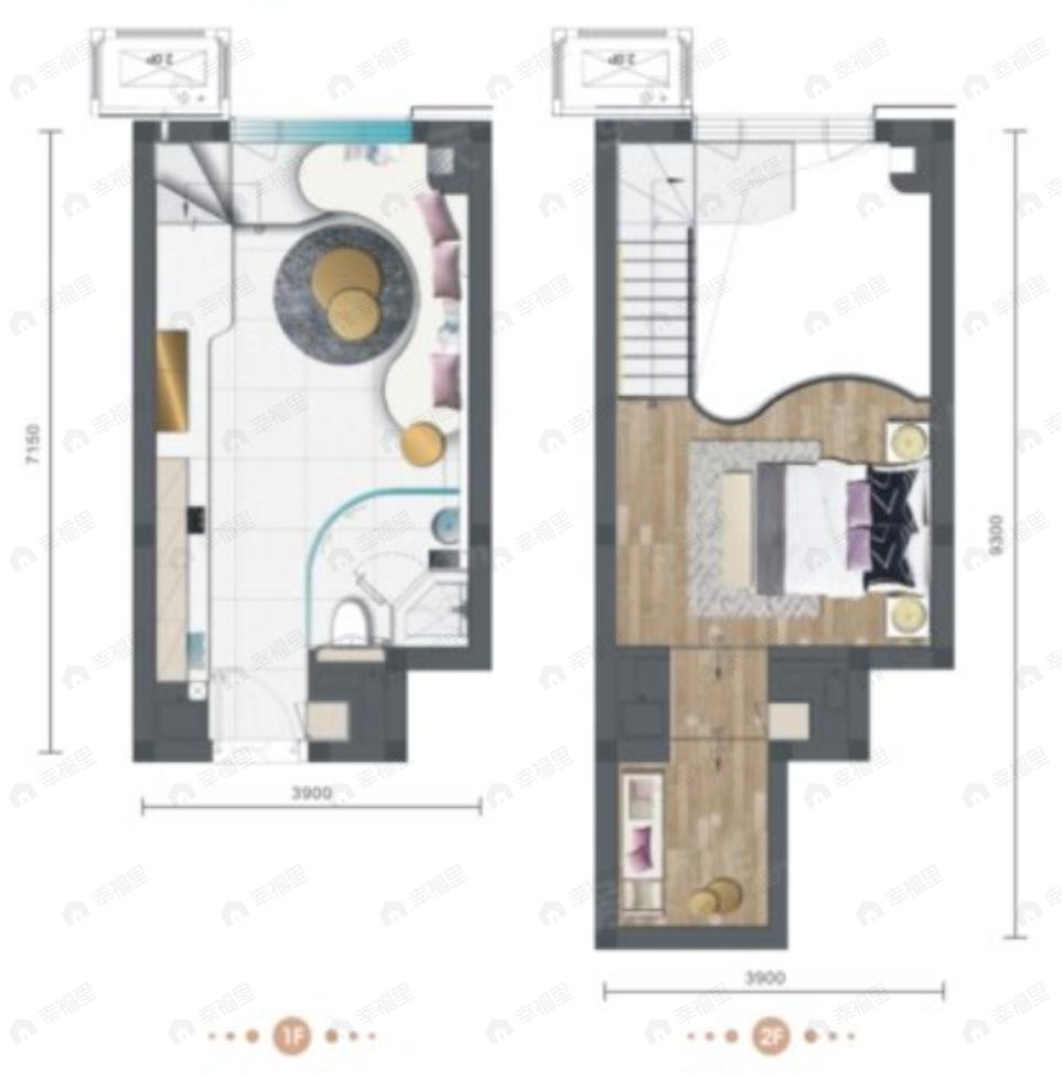 和记大合城1室1厅1卫户型图
