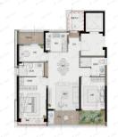 3室2厅2卫建面115m²南户型图