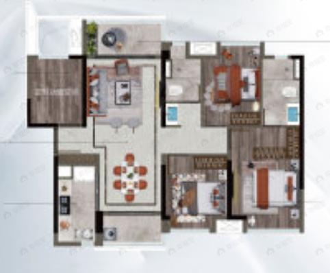阳光城檀府4室2厅2卫户型图
