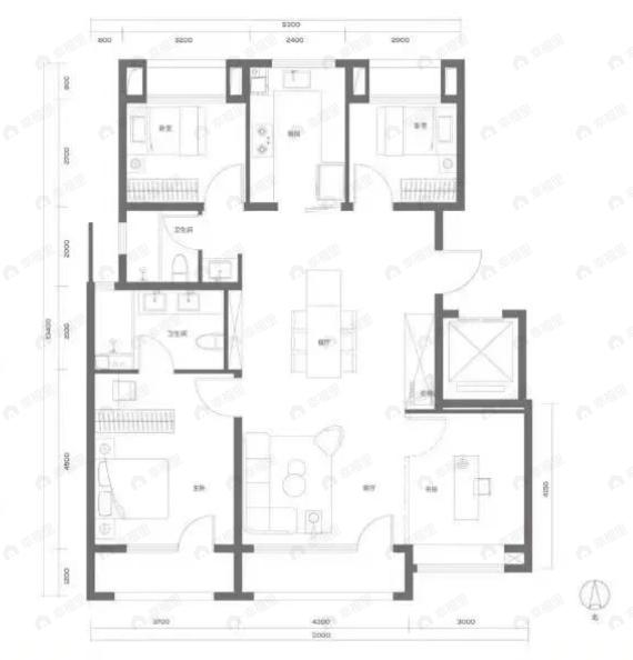 招商•臻园4室2厅2卫户型图