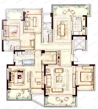 北辰天麓御府5室2厅3卫户型图