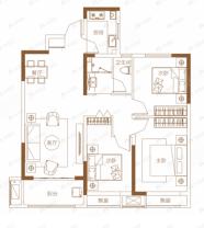 润田御景蓝湾3室2厅1卫户型图