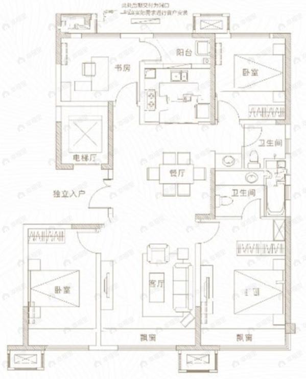 蓝光长岛国际社区4室2厅2卫户型图