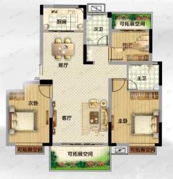 瀚泓盛世名门家园3室2厅2卫户型图