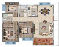 金科泰玺云麓書苑3室2厅2卫户型图