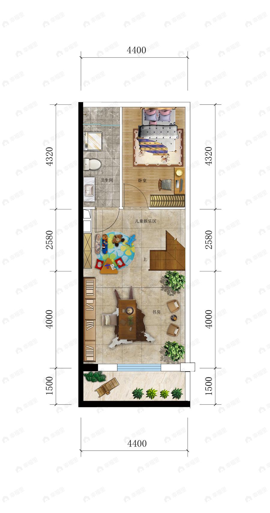 奥园北京源墅3室2厅3卫户型图