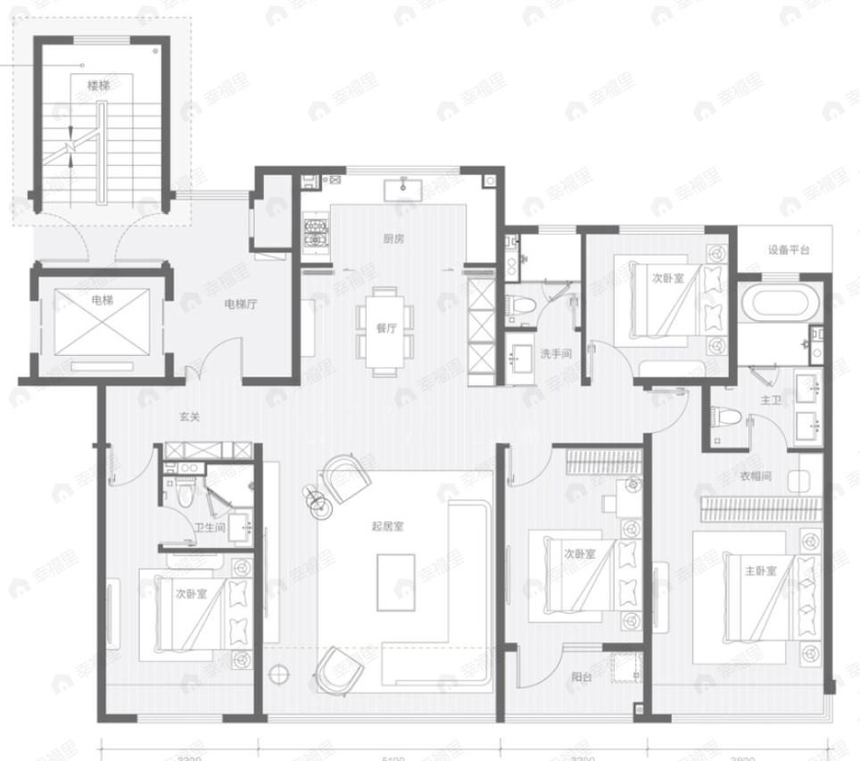 天一仁和崂山湾壹号4室2厅3卫户型图