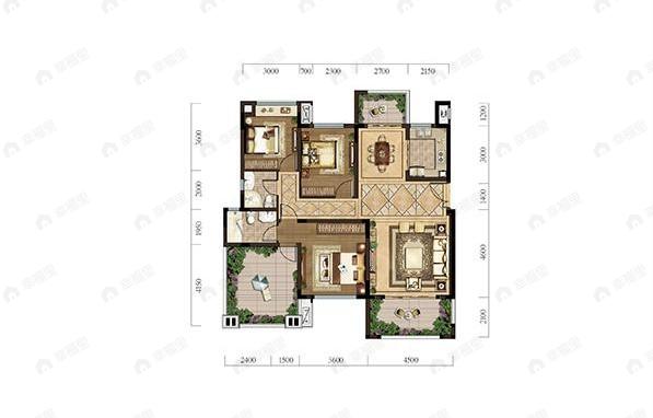 琅樾江山3室2厅2卫户型图