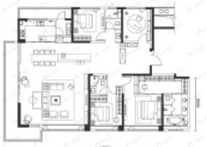 中粮奥体壹号4室2厅3卫户型图