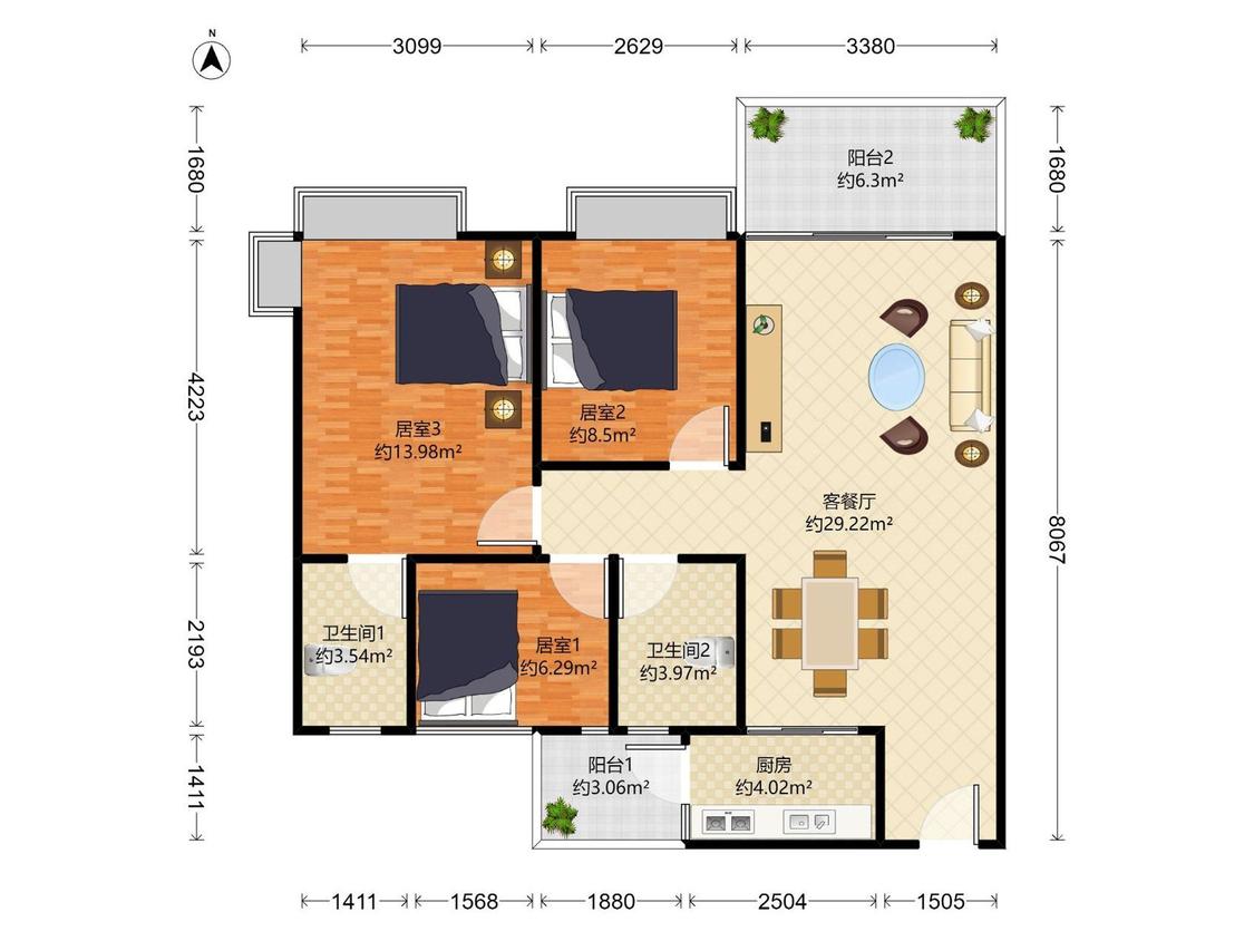 整租·城市花园(莲兴阁)