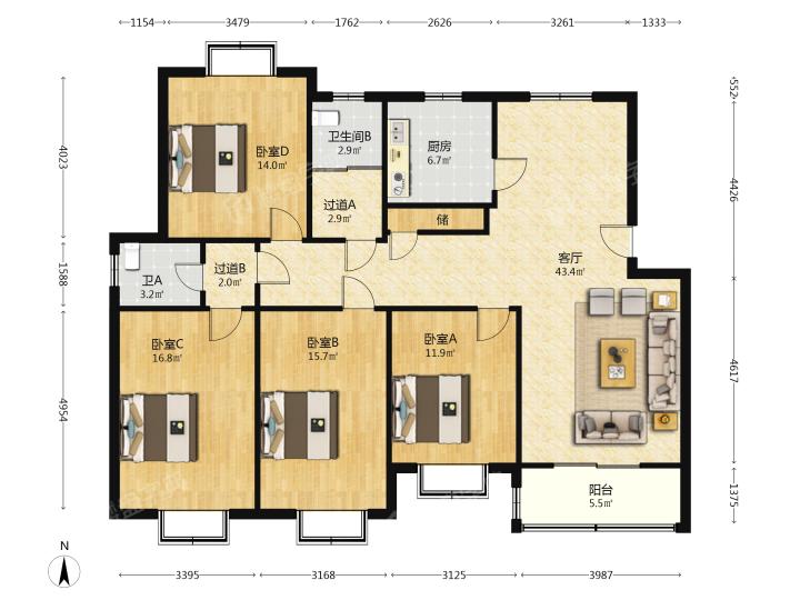 整租·泰伯花苑(二区）
