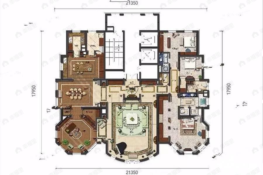 4室2厅4卫建面396平户型图