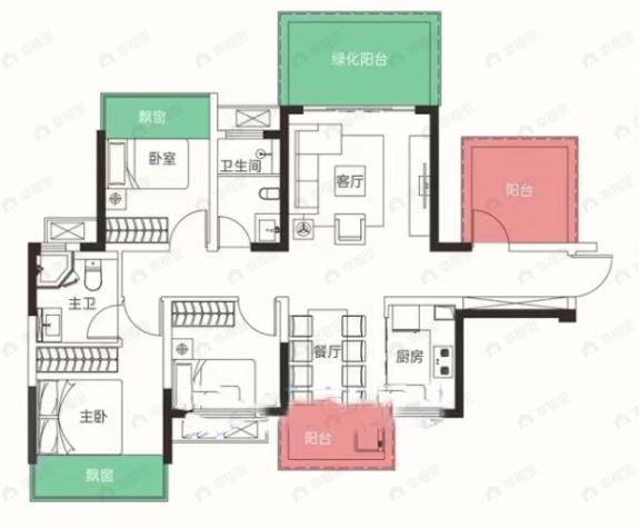 中建邕和府3室2厅2卫户型图