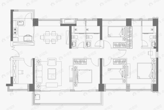 合正方洲5室2厅3卫户型图