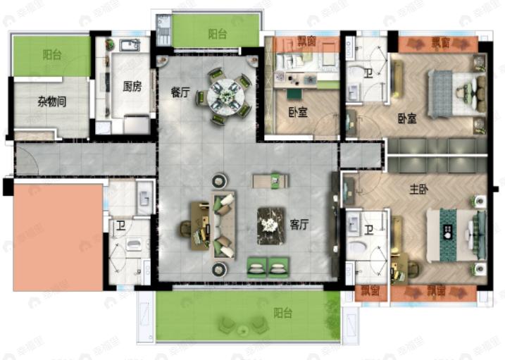 廉江碧桂园博雅花园5室2厅3卫户型图