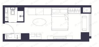 万象瑞都1室1厅1卫户型图
