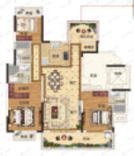 彰泰滨江学府3室2厅3卫户型图