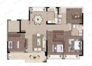 新湖曦湾春晓4室2厅2卫户型图
