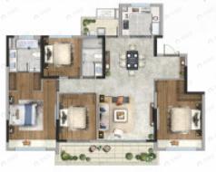 中海麓湖公馆4室2厅2卫户型图