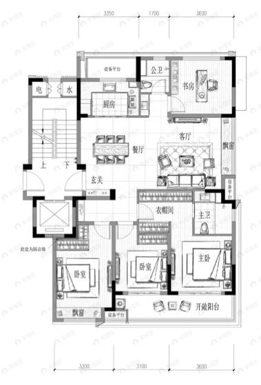 大家钱江满园4室2厅2卫户型图