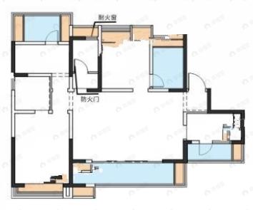 成都融创春风十里3室2厅2卫户型图